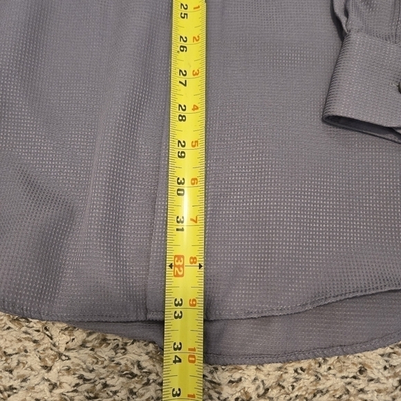 Stacy Adams Gray Long Sleeve Button Down Men's Dress Shirt Neck Size 16.5 Large - Picture 8 of 12